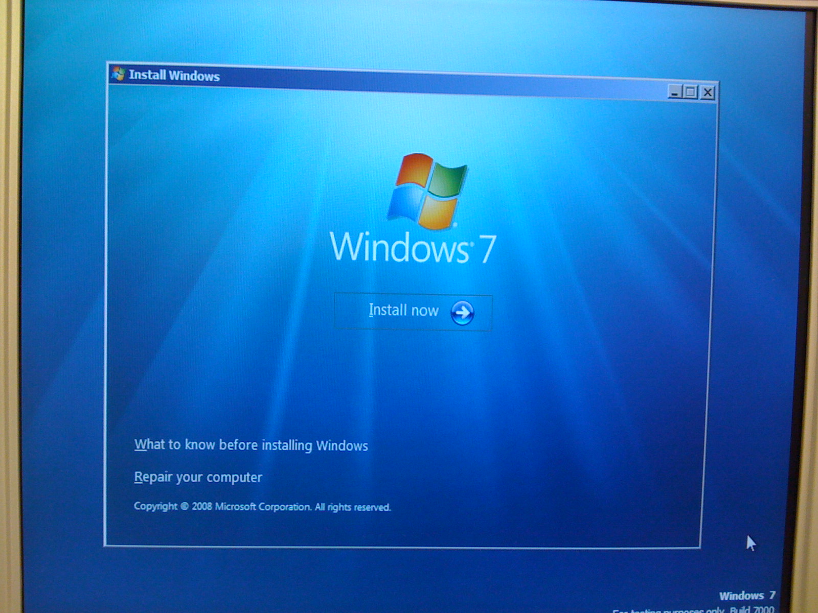 Сайт старых виндовс. Виндовс 7. Windows 7 install. Windows 7 Beta. Установка виндовс.
