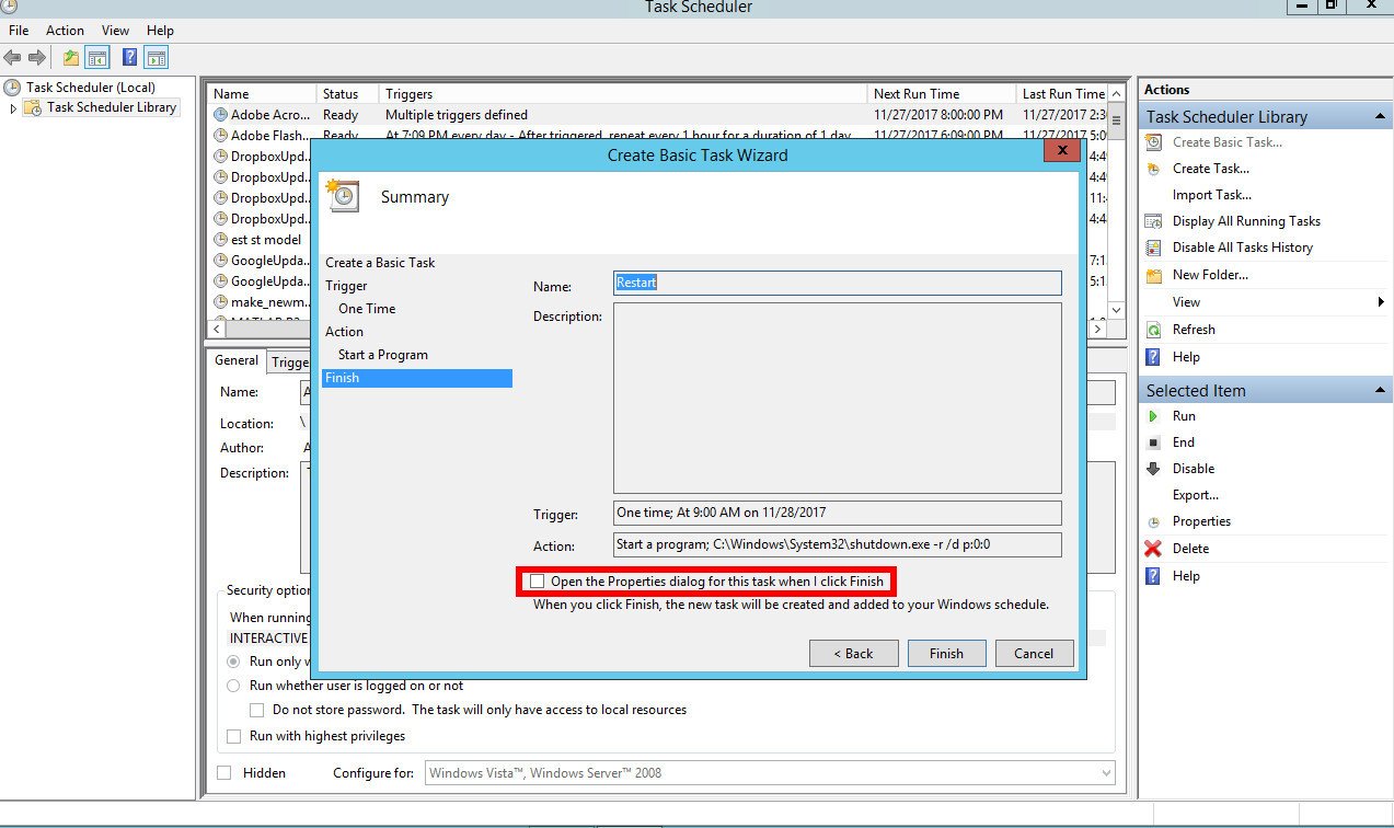 How to Schedule a Reboot for Windows Computer | kombitz